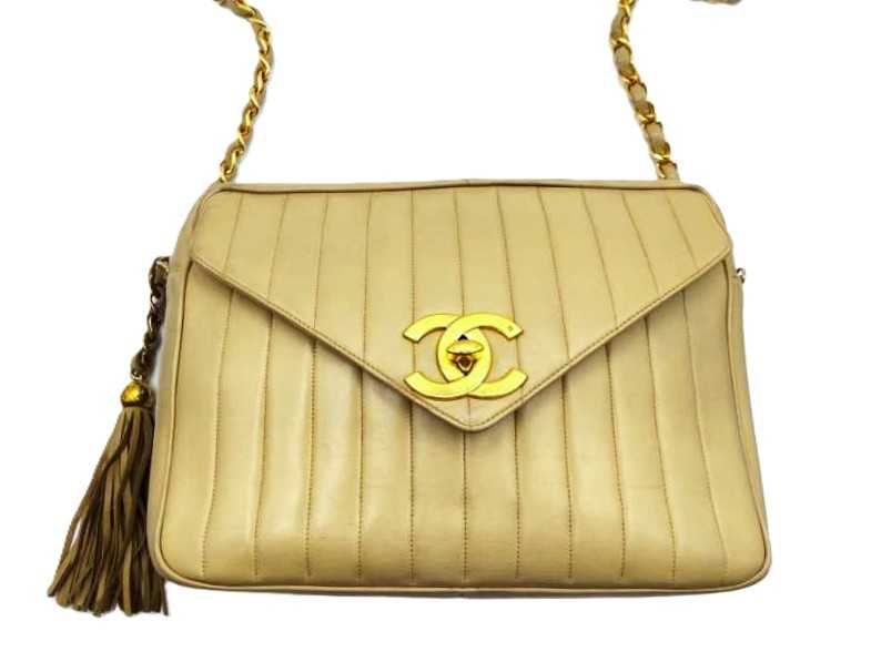 シャネル買取 フリンジ チェーンショルダーバッグ ベージュ